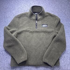 Ghost Jacket Mens XL Green Sherpa Fleece 1/4 Zip Lined Pullover Outdoor Anorak